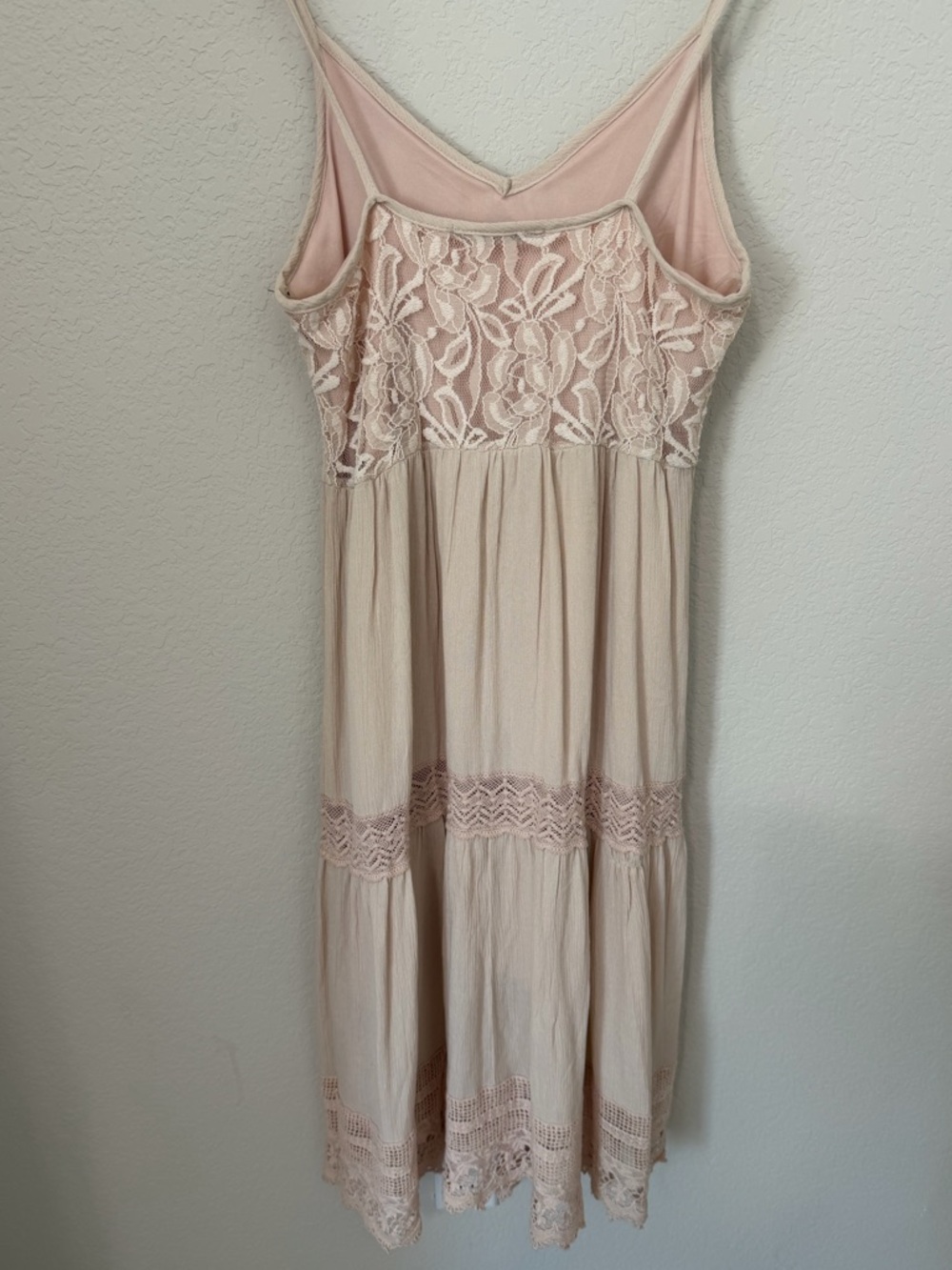 Easel Blush Lace Boho Dress Small Romantic Cottagecore Festival Midi size small - Picture 4 of 12